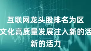 互联网龙头股排名为区域文化高质量发展注入新的活力